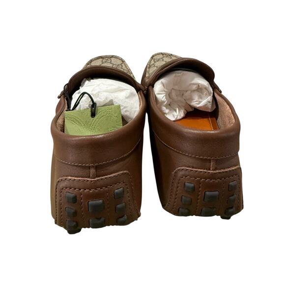 Gucci Mens Interlocking G Monogram Leather Driver Loafer 730148 - Picture 5 of 9